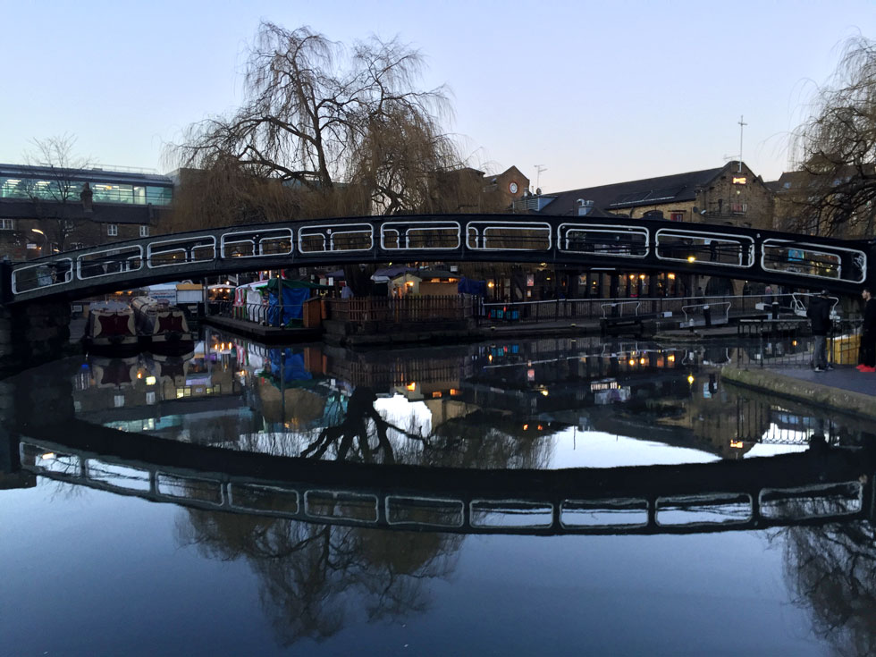 The footbridge crossing Camden Lock leading to the Camden Market - Camden Market, Camden Town, London - Tily Travels.