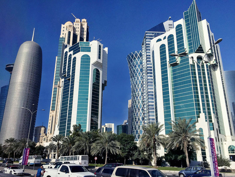 Qatar Airways free Doha city tour - Doha Tower and the Tornado Tower.