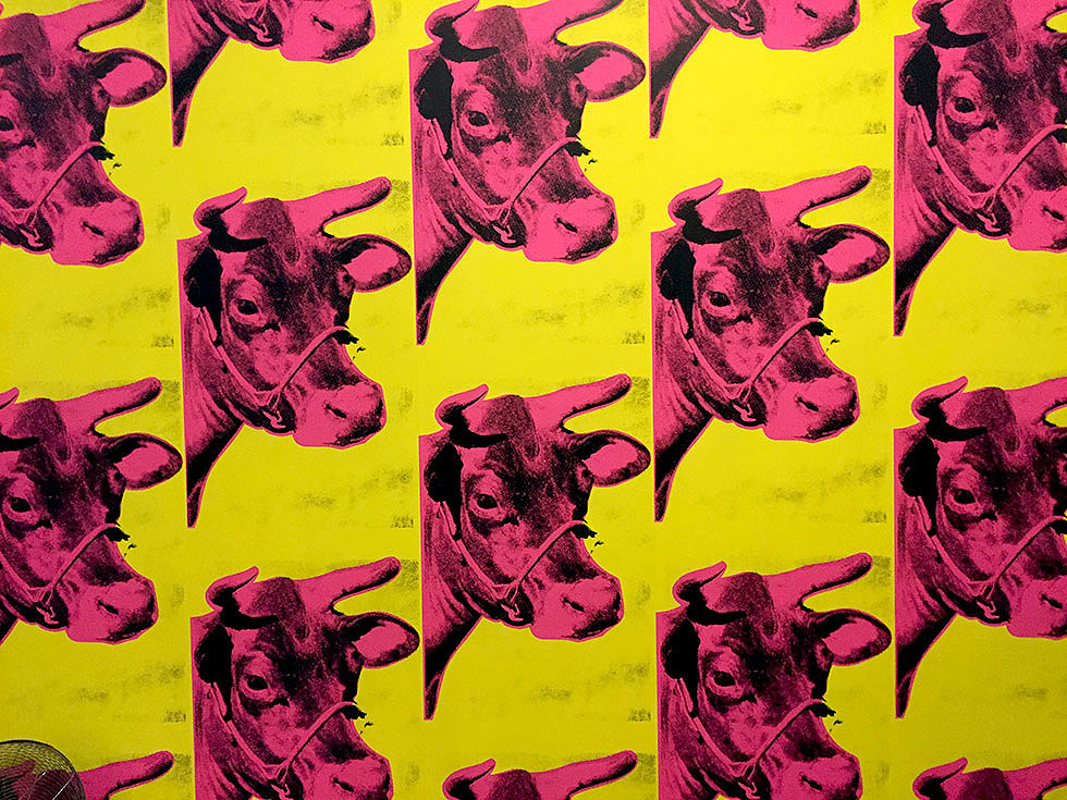Andy Warhol & Ai Weiwei Exhibition at NGV - Cow Wallpaper (Pink on Yellow), Andy Warhol - Tily Travels.
