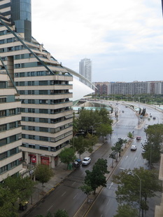 La Tomatina PP Travel Tour Overview & Review - View from NH Valencia Las Artes accommodation (2013).