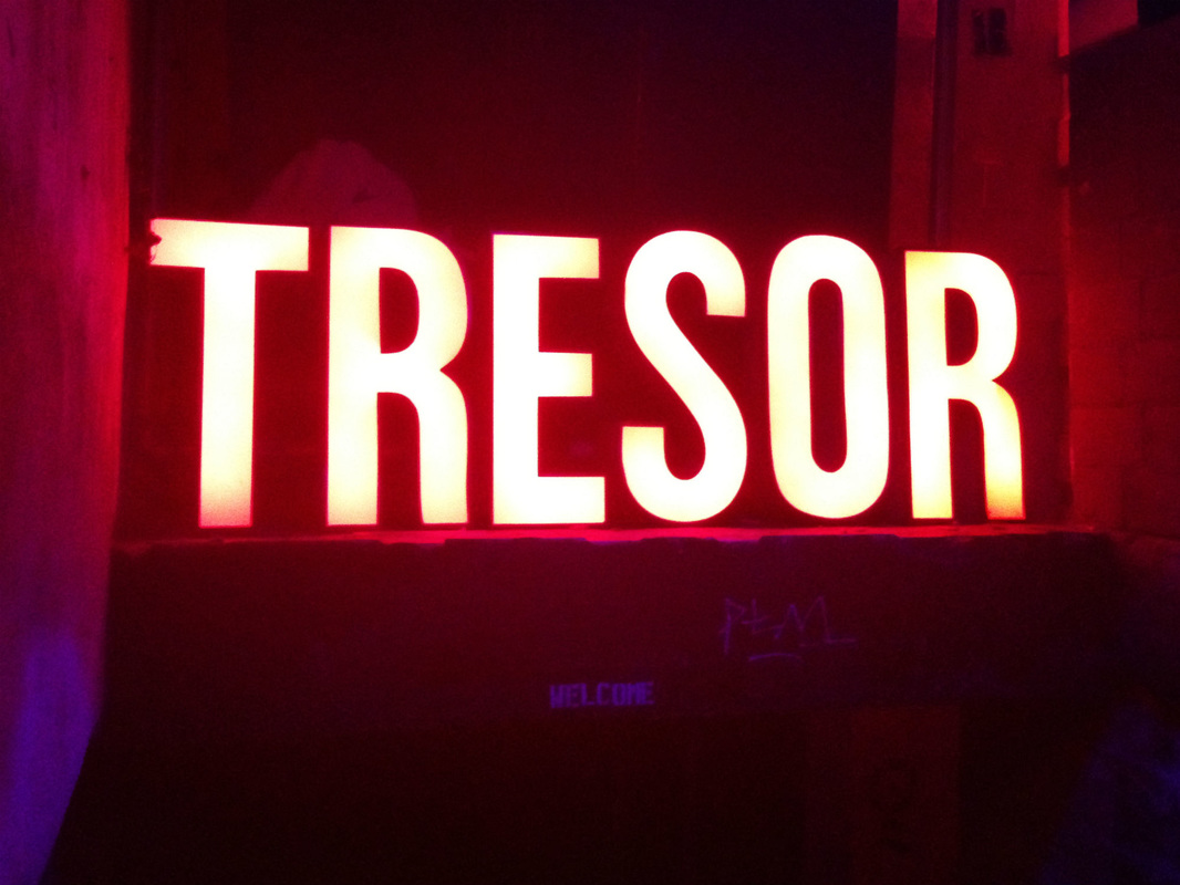 A Sample of Nightlife in Berlin - Tresor sign at the tunnel entrance.