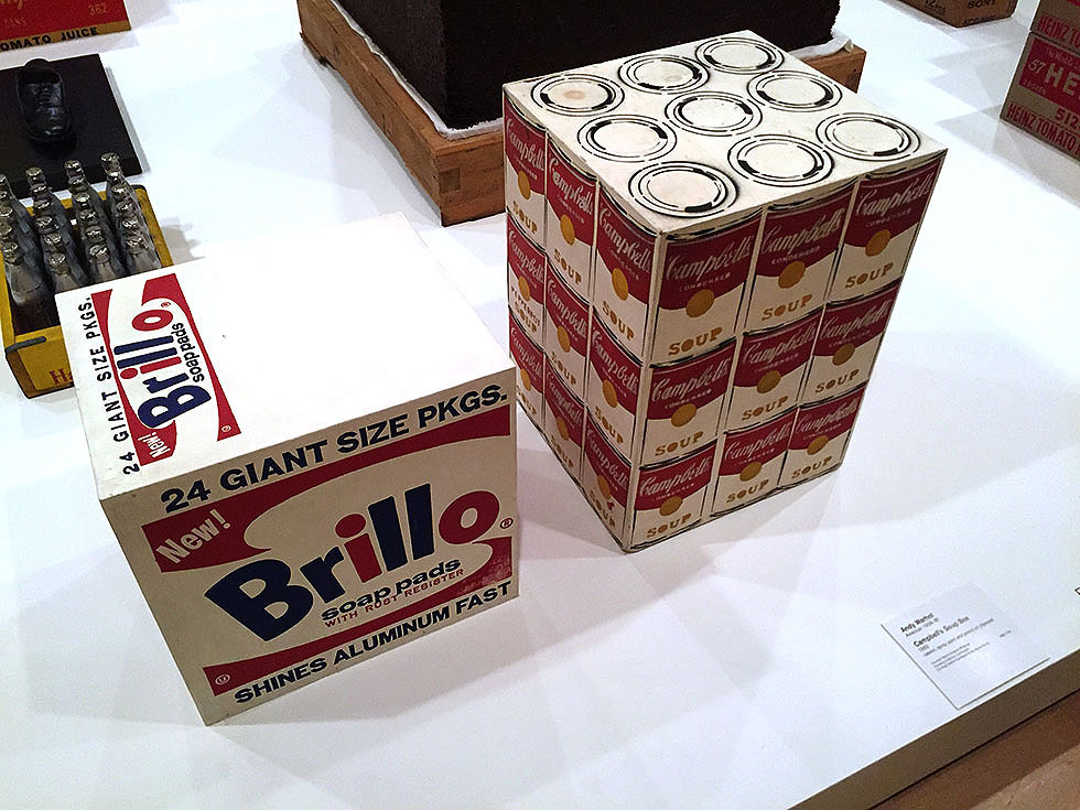 Andy Warhol & Ai Weiwei Exhibition at NGV - A Brillo Soap Pad Box and a Campbell's Soup Can Boxes by Andy Warhol - Tily Travels.