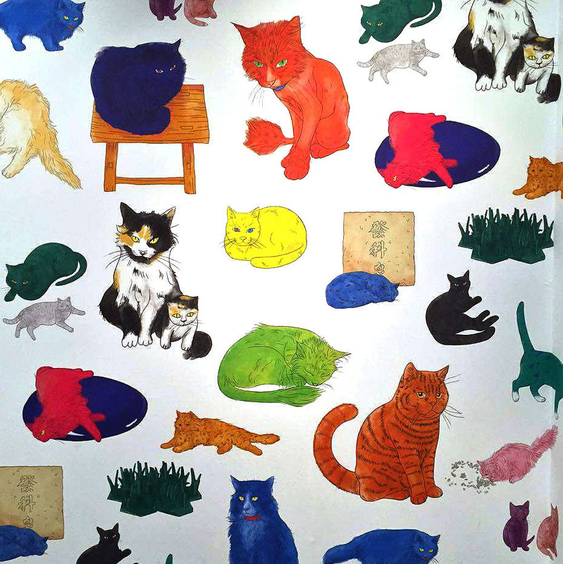 Andy Warhol & Ai Weiwei Exhibition at NGV - Studio Cats wallpaper by Ai Weiwei - Tily Travels.