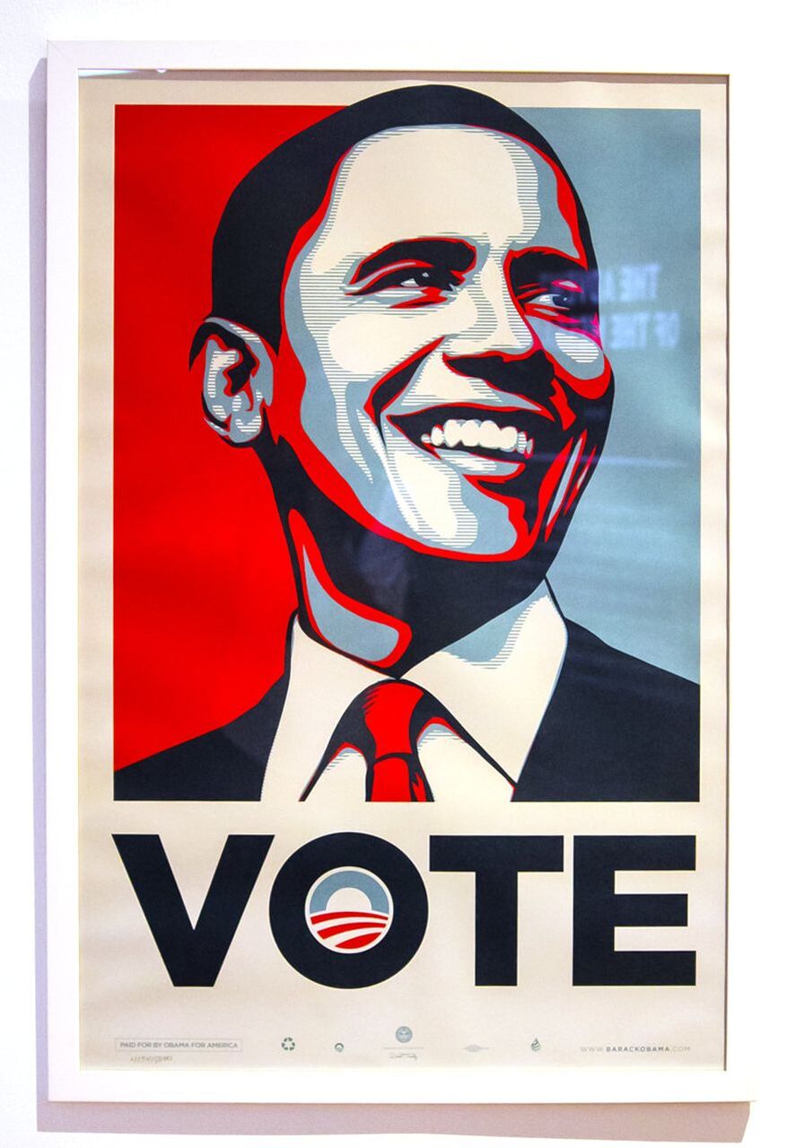 Singapore: Art From The Streets Exhibition at the ArtScience Museum - Vote Obama - Shepard Fairey (Obey) - 2008.