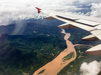 Flying Over the Jungle on Arrival into Luang Prabang (AirAsia 617).