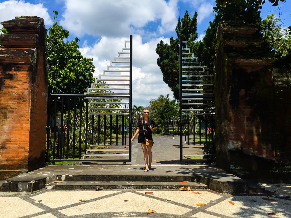 The entry gates of Narmada Park - Taman Narmada (Narmada Park), Mataram, Lombok, Indonesia.