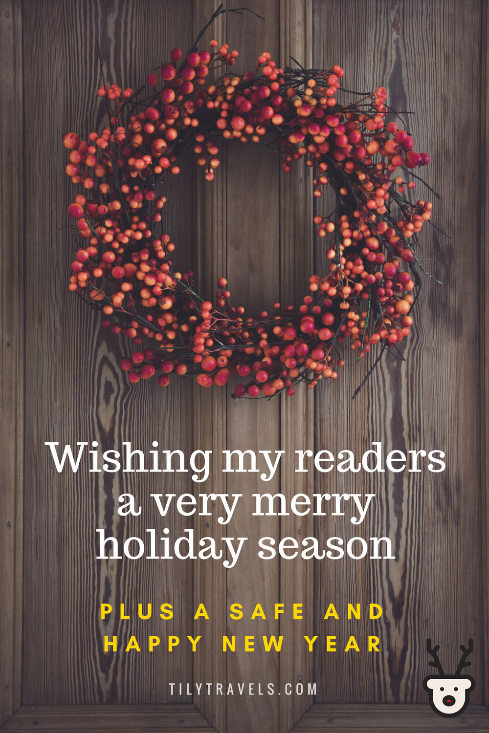 Wishing my readers a very merry holiday season, plus a safe and happy new year.