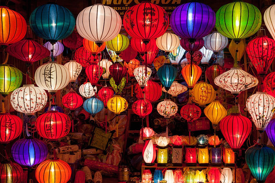 Perfect Destinations in Vietnam for a Family Travelling with Kids - Part 2 - Colourful lanters at the Night Market, Hoi An, Vietnam.