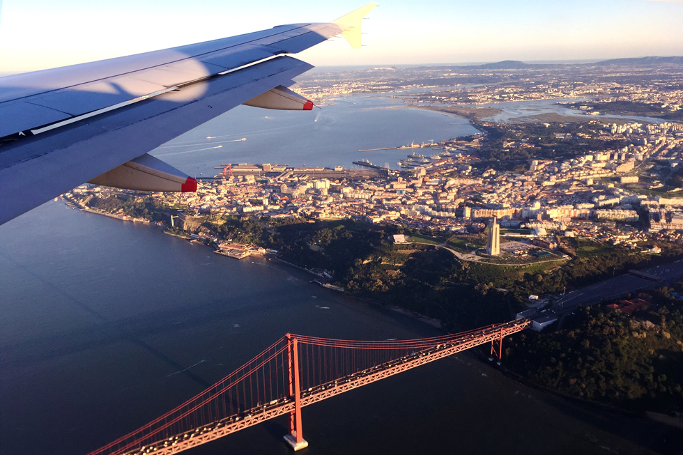Gorgeous Lisbon, 25 de Abril Bridge and the Christ the King statue from above - Landing in Lisbon - Tilytravels