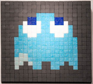 Singapore: Art From The Streets Exhibition at the ArtScience Museum - Blinky Blue - Invader - 2001.