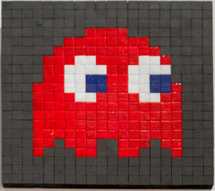 Singapore: Art From The Streets Exhibition at the ArtScience Museum - Blinky Red - Invader - 2001.