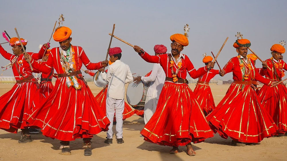 Rajasthan Folk Dance. Gair performance.