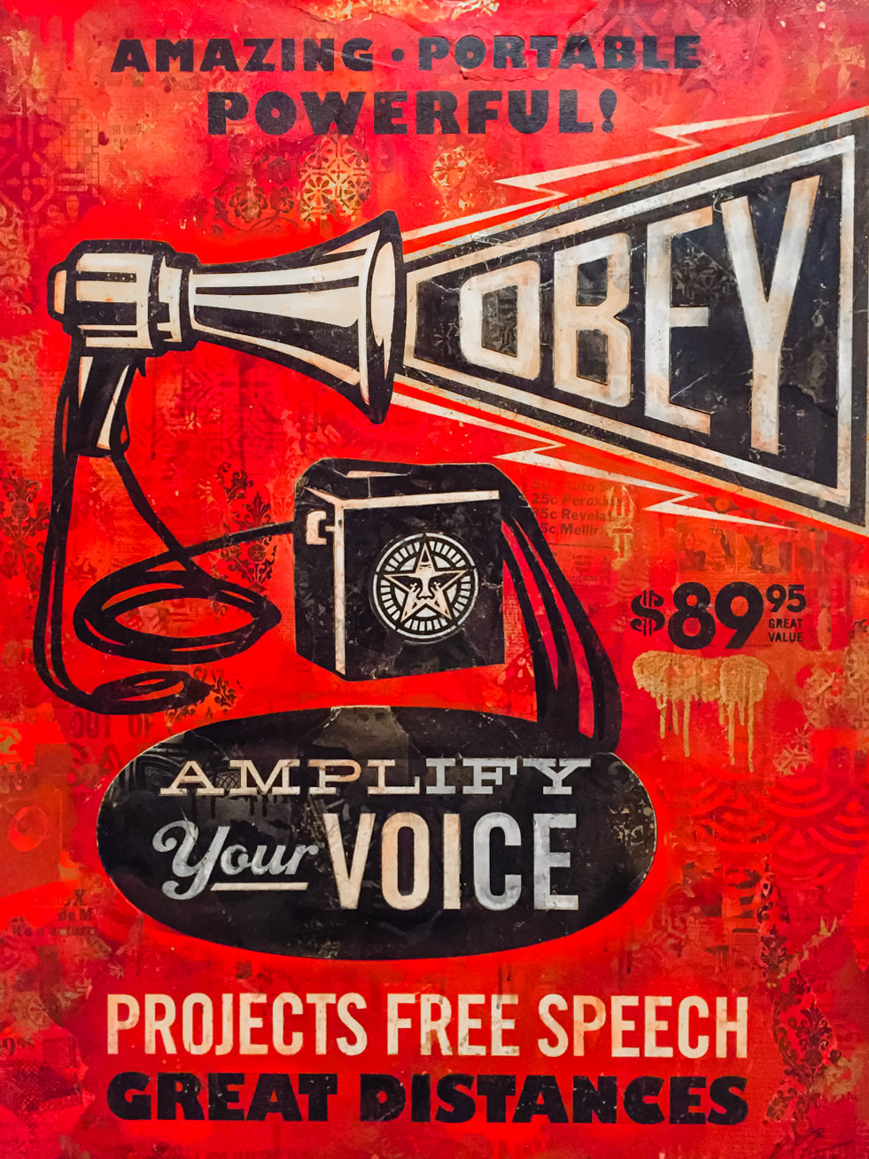 Singapore: Art From The Streets Exhibition at the ArtScience Museum - Megaphone Obey - Shepard Fairey (Obey) - 2012.