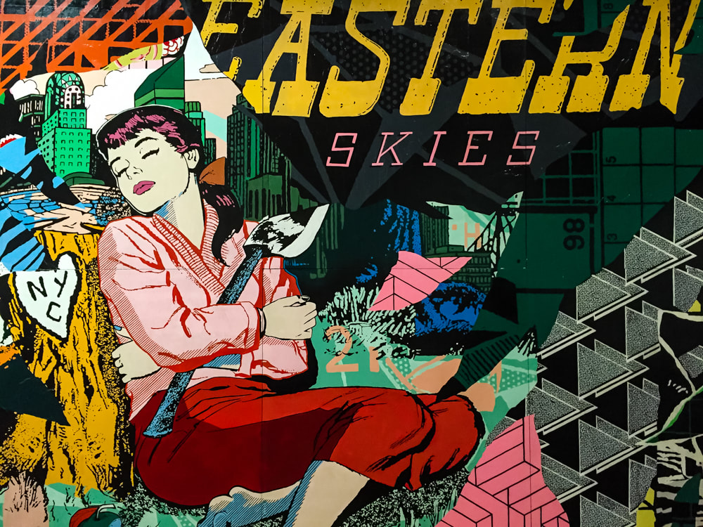 Singapore: Art From The Streets Exhibition at the ArtScience Museum - Detail of Eastern Skies - Faile - 2017.