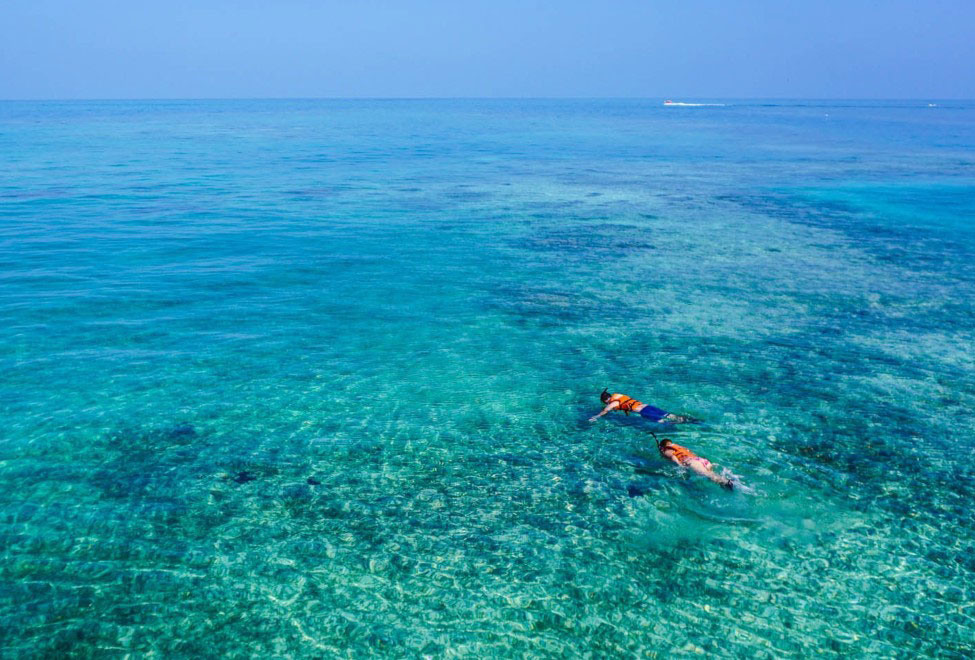 Laamu Atoll: The Perfect Setting for the Luxury Honeymoon of your Dreams // Snorkelling in a coral reef.