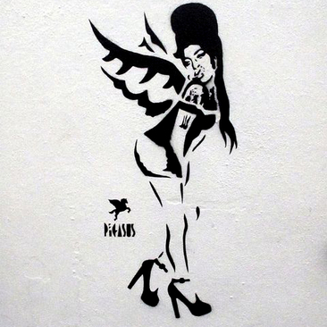 Fallen Angel (Amy Winehouse) by Pegasus, Camden Lock Starbucks, Camden Town - Camden Town Street Art, London England - Tily Travels.