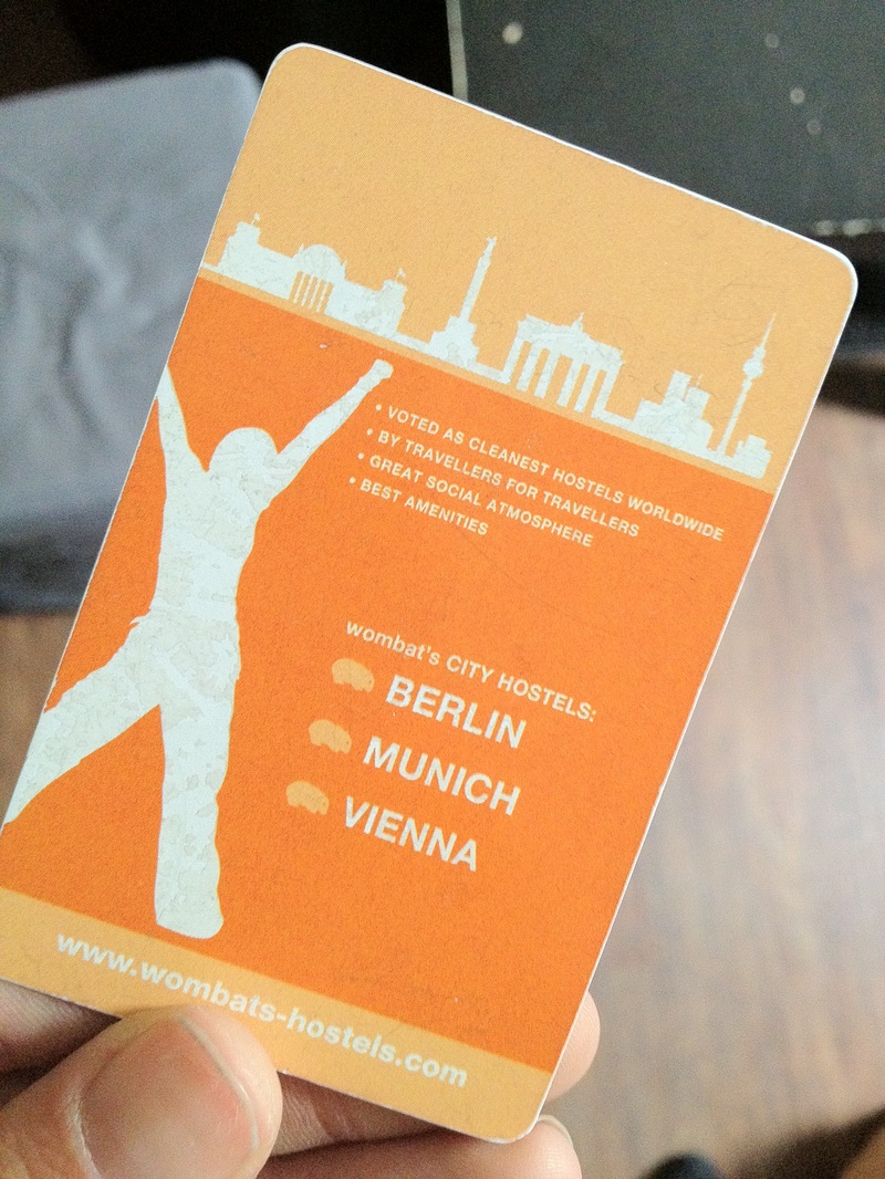 Wombat's City Hostel Berlin - Hostel key card.