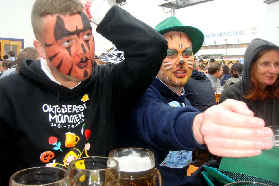 Oktoberfest Munich Photo Diary - The lad's get their faces painted.