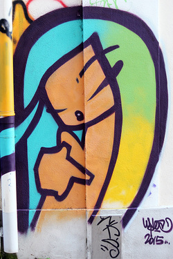 Street art and graffiti on the Calcada do Lavra stairway, Lisbon, Portugal - Calçada do Lavra street art.