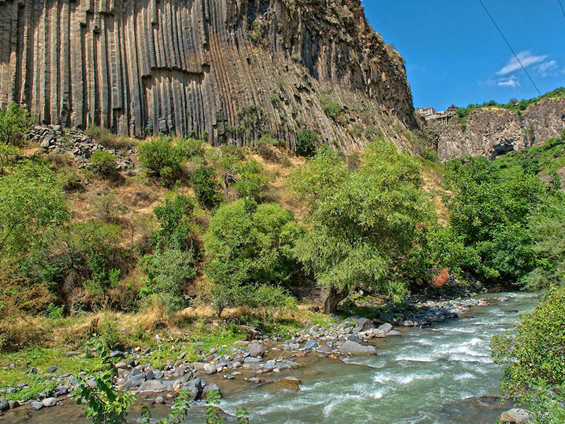 Rock Climbing in Armenia and Georgia. Garni Gorge, Armenia.