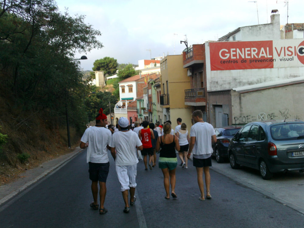 Walking towards Calle Cid before La Tomatina 2012