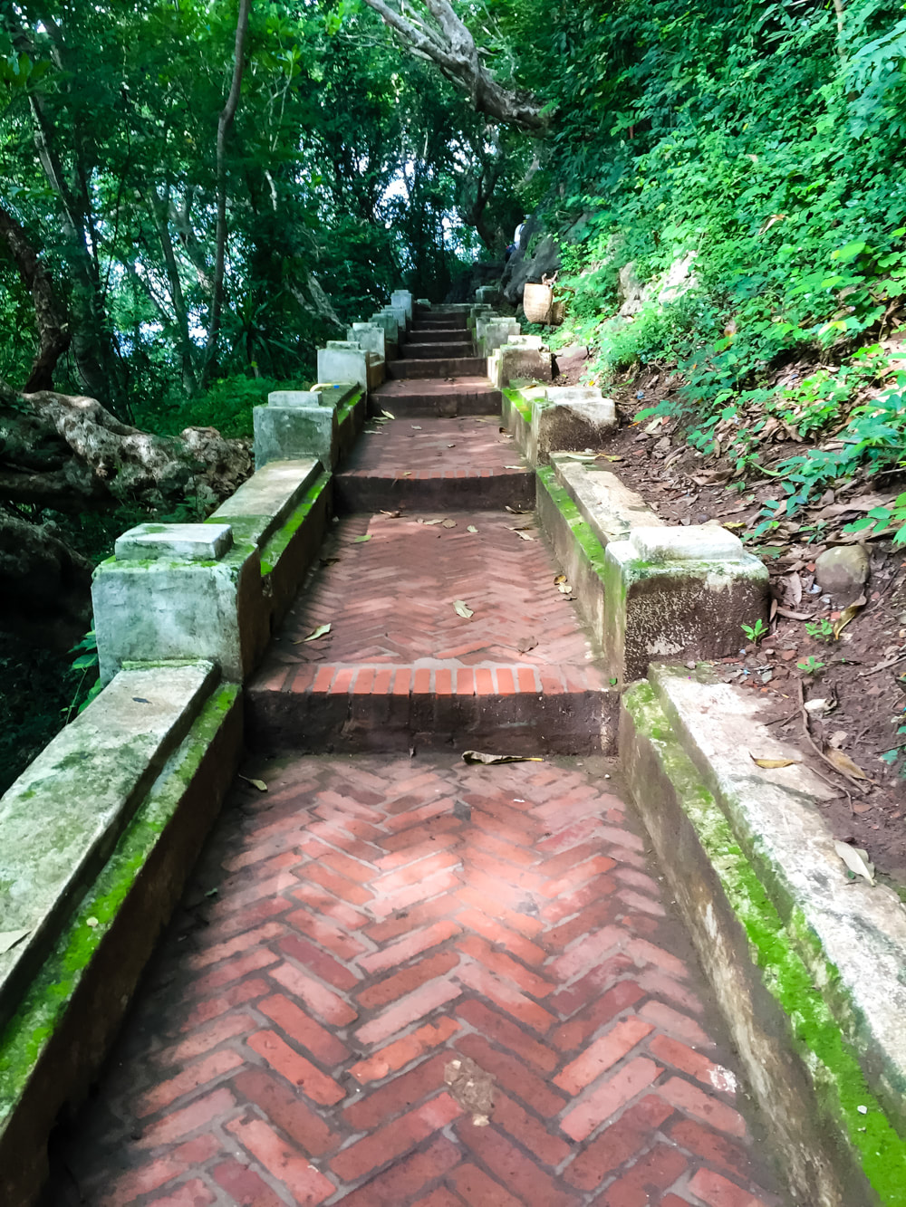 The stairs leading up to the summit of Mount Phousi (Sisavangvong Road entry). Luang Prabang, Laos.