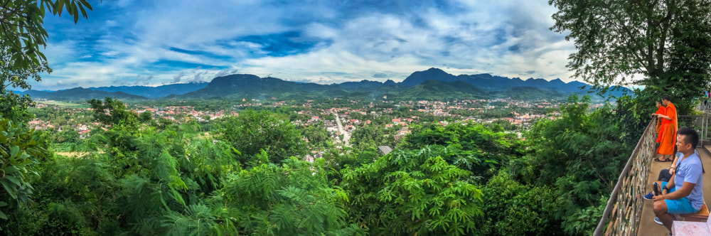 A panorama of Luang Prabang from the summit of Mount Phousi. Laos.