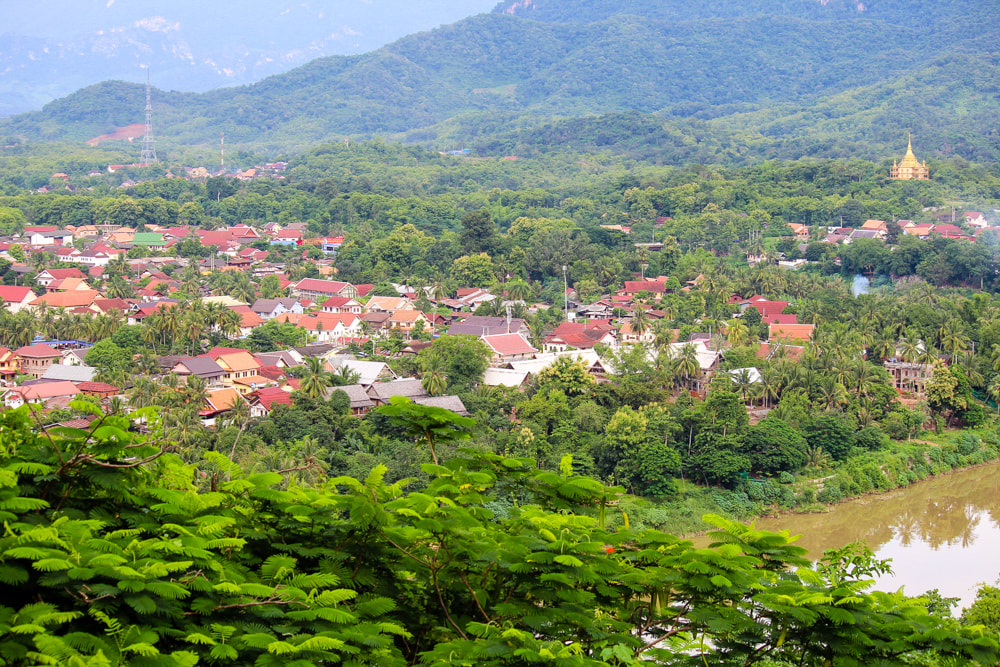The view of Luang Prabang from the summit of Mount Phousi. Laos.