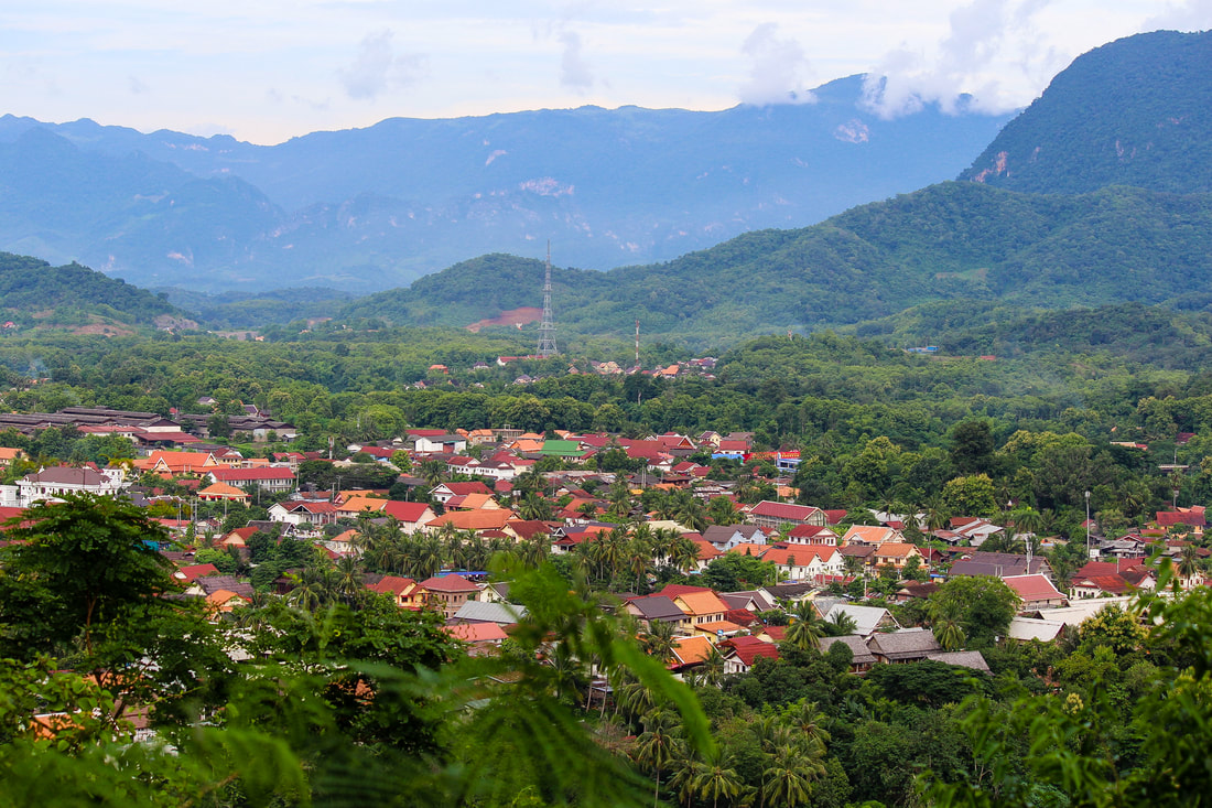 The view of Luang Prabang from the summit of Mount Phousi. Laos.