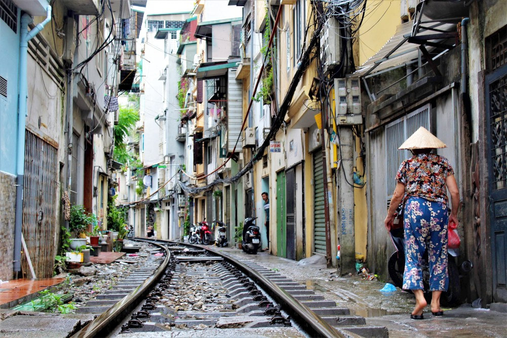 Perfect Destinations in Vietnam for a Family Travelling with Kids - Train Street, Hanoi.